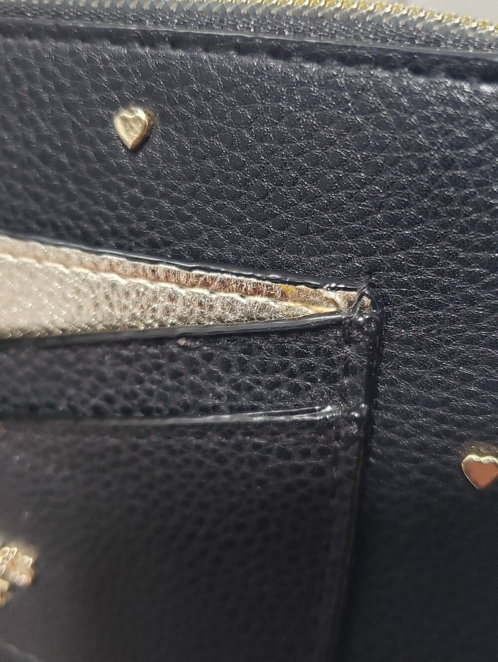 Victoria's Secret Heart Studded Black Card Case Wallet Key Charm - Picture 5 of 9